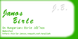 janos birle business card
